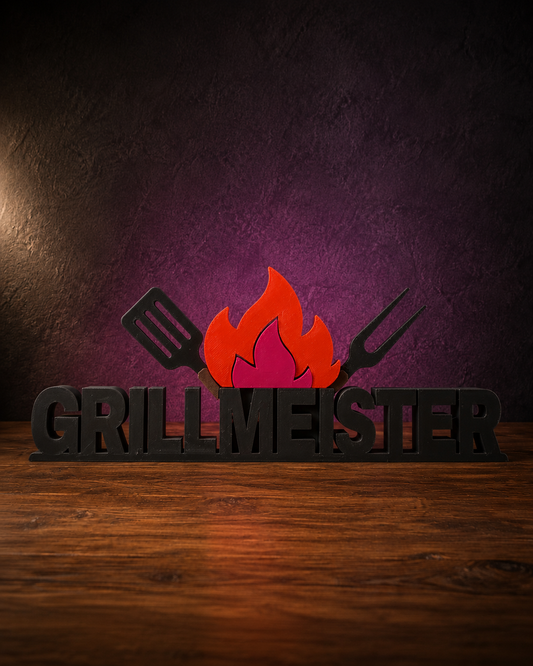 Dekoschriftzug Grillmeister für Grillplatz und Gartenküche