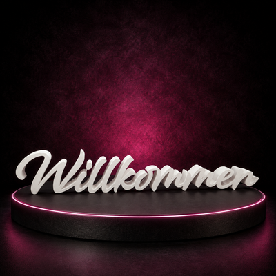 Schriftzug Willkommen