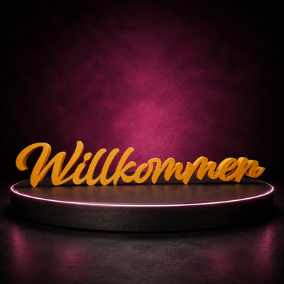 Schriftzug Willkommen