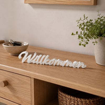 Schriftzug Willkommen