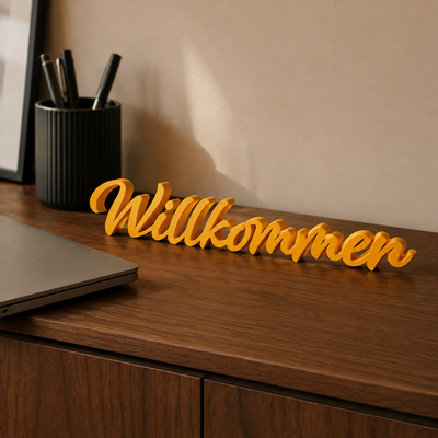 Schriftzug Willkommen