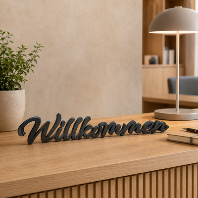 Schriftzug Willkommen
