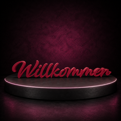 Schriftzug Willkommen