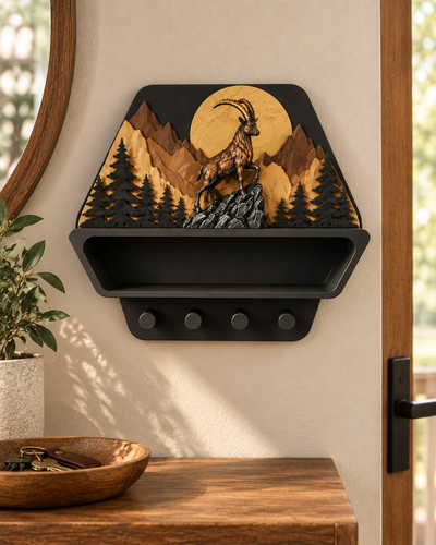 Wand-Shelf Alpine Wildlife Steinbock in natürlicher Wohnumgebung