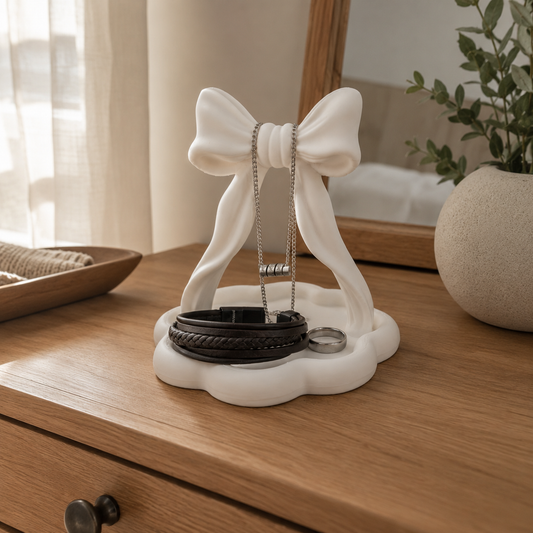 Schmuckhalter BowStand zur dekorativen Aufbewahrung von Ringen, Ketten und Armbändern