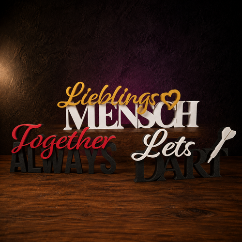 Individueller 3D-Wunschschriftzug mit frei wählbarem Text und Farben von 3Dreamz