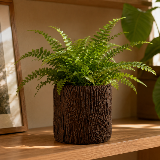Blumentopf TreeLine mit natürlicher Baumstammstruktur von 3Dreamz